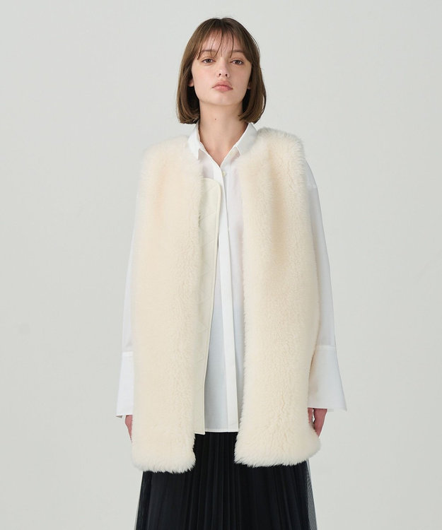 GRACE CONTINENTAL ウールボアコンビジレ キナリ