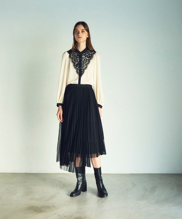 グレース　コンチネンタル　　36  ブラック レース付ブラウス / GRACE CONTINENTAL | GRACE CONTINENTAL