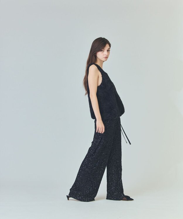 GRACE CONTINENTAL チュールフェザータンクトップ ブラック