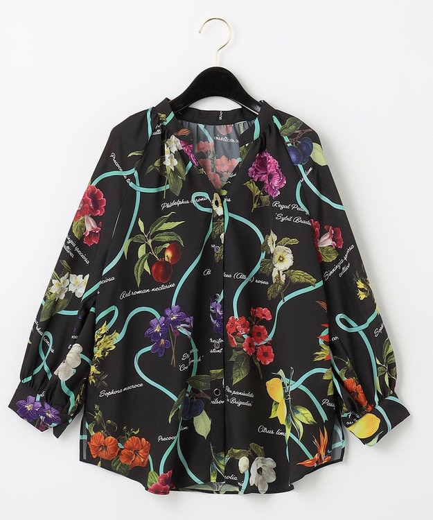 Diagram(グレースコンチネンタル) ボタニカル柄 バルーン袖ブラウス