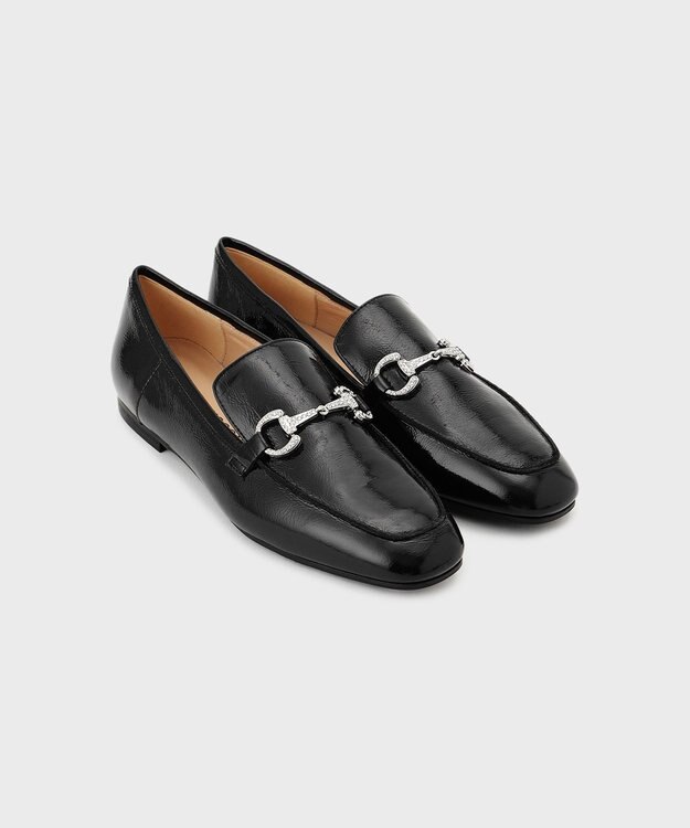 GRACE CONTINENTAL FABIO RUSCONI ブラックエナメルローファー ブラック