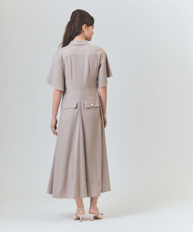 GRACE CONTINENTAL リネンデニムライクワンピース ベージュ