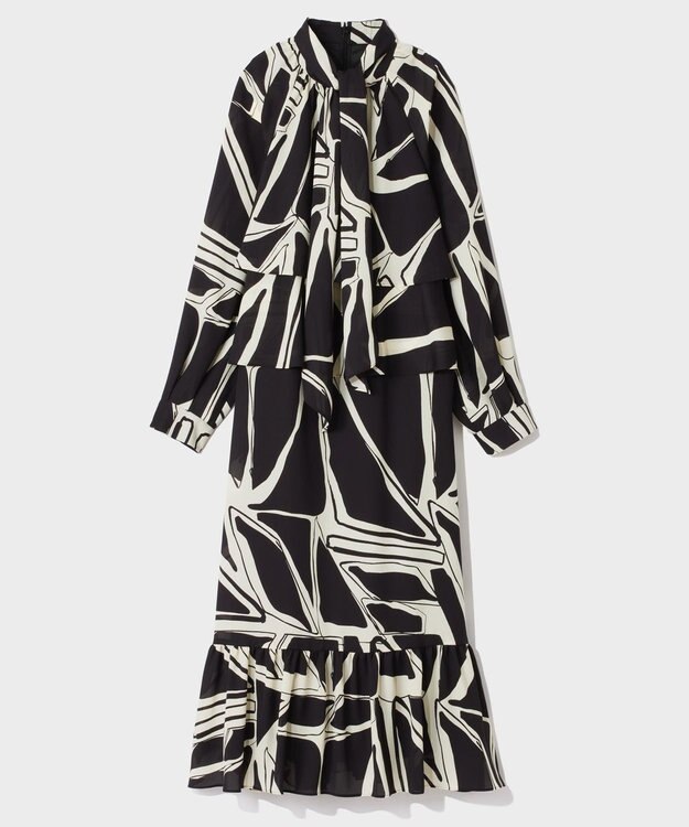 GRACE CONTINENTAL キカラッフルレイヤードワンピース ブラック