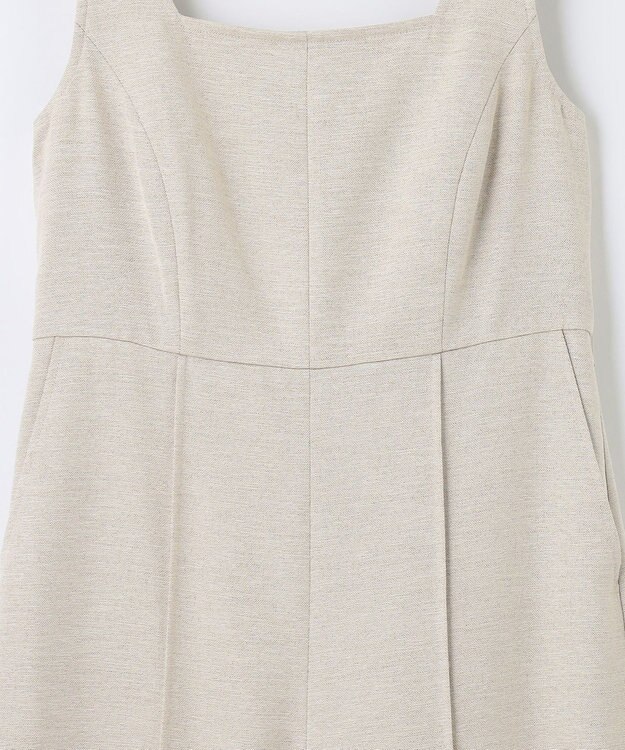 GRACE CONTINENTAL 麻調ベルトサロペット ベージュ