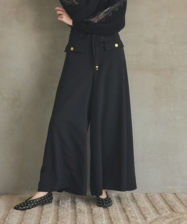 GRACE CONTINENTAL ワイドフレアパンツ ブラック