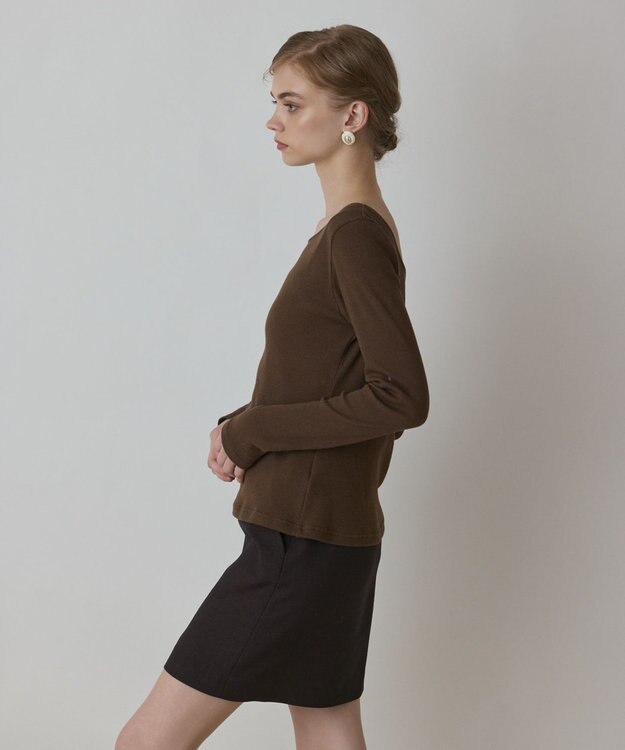 GRACE CONTINENTAL ウ－ルコットンテレコトップ ブラウン