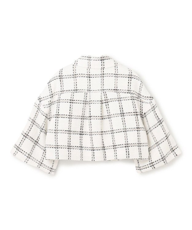 GRACE CONTINENTAL チェックツイードショートジャケット ホワイト