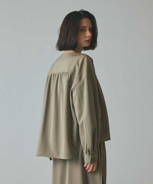 GRACE CONTINENTAL トリアセジャージジャケット カーキ