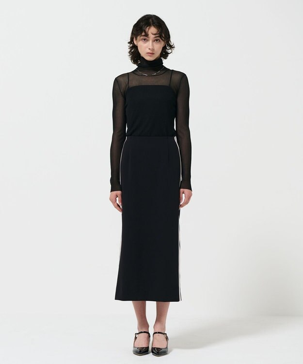 GRACE CONTINENTAL シアーリブタートルトップ ブラック