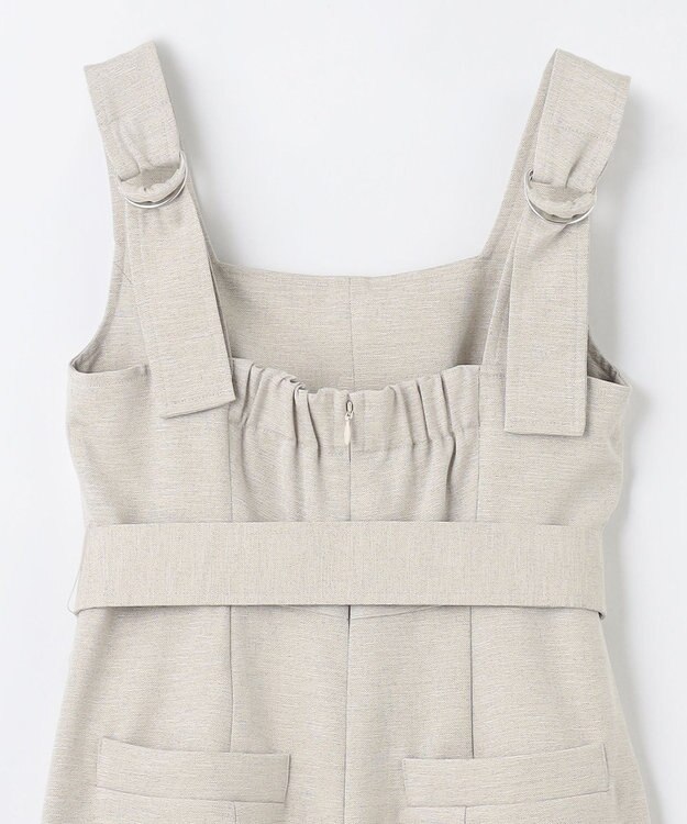 GRACE CONTINENTAL 麻調ベルトサロペット ベージュ