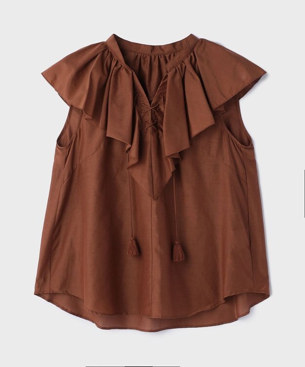 GRACE CONTINENTAL コットンシルクカフタントップ ブラウン