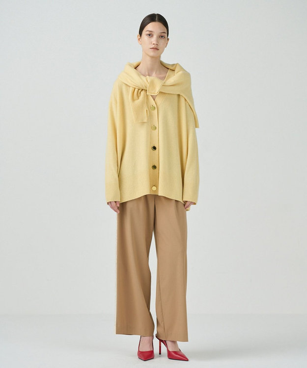 GRACE CONTINENTAL クーマラムニットカーディガン イエロー