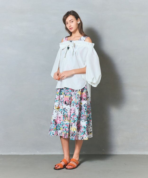 GRACE CONTINENTAL ボリュームスリーブトップ ホワイト