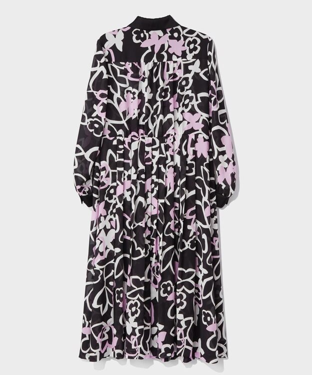 GRACE CONTINENTAL キカフラワープリーツドレス ブラック