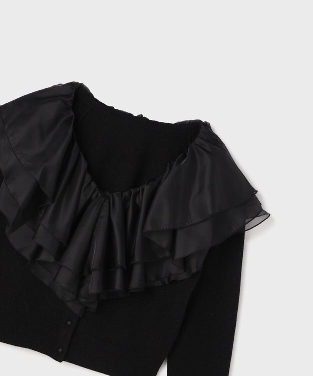 GRACE CONTINENTAL フリルニットカーディガン ブラック