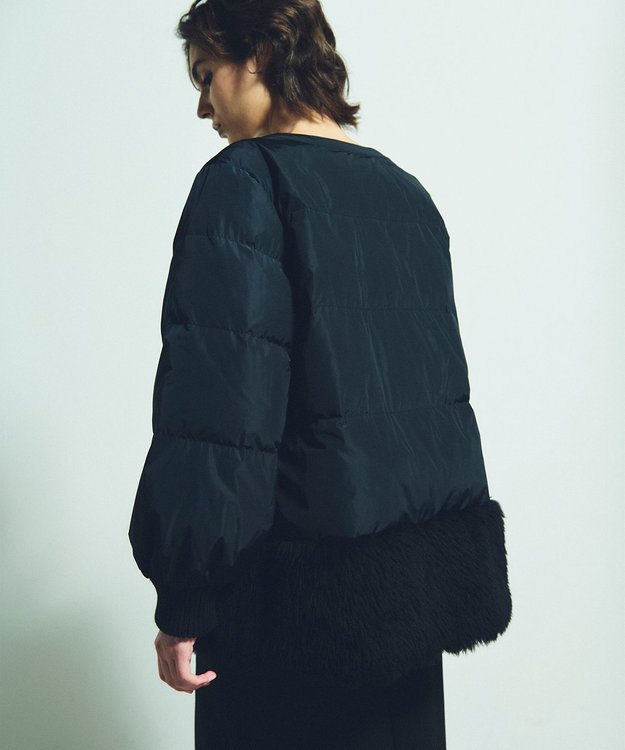 GRACE CONTINENTAL ボアコンビダウンジャケット ブラック