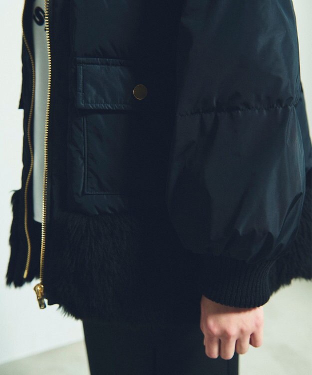 GRACE CONTINENTAL ボアコンビダウンジャケット ブラック