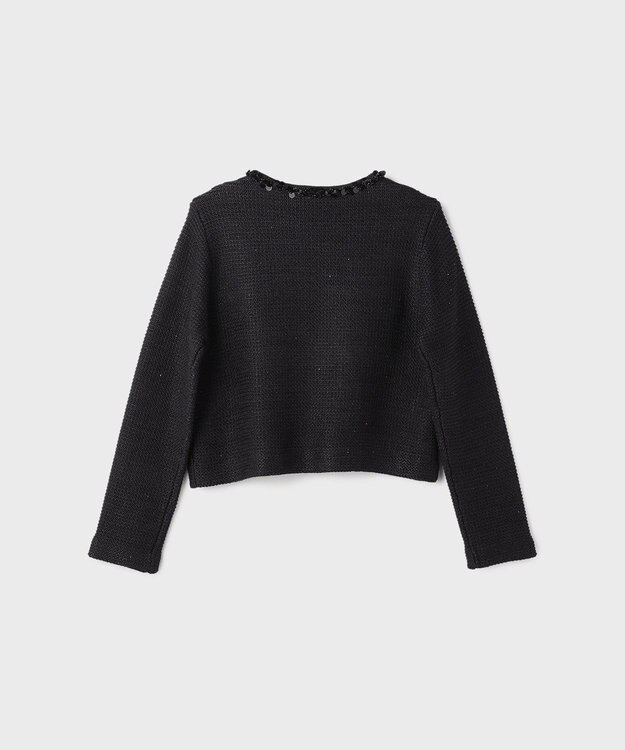 GRACE CONTINENTAL ブレードツイードニットジャケット ブラック