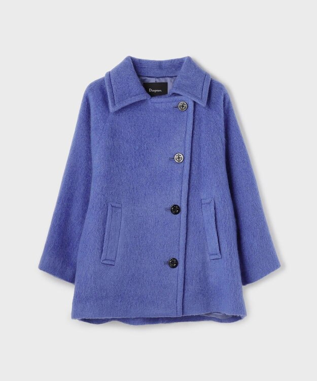 GRACE CONTINENTAL シャギ－ハ－フコ－ト ブルー