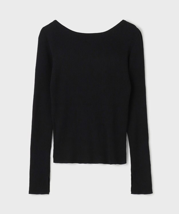 GRACE CONTINENTAL リブニットトップ ブラック