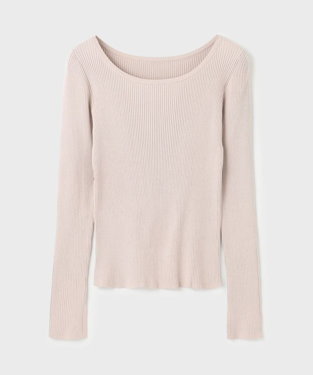 GRACE CONTINENTAL リブニットトップ ベージュ