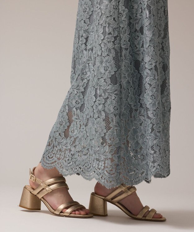 GRACE CONTINENTAL フリルレースワンピース ブルー