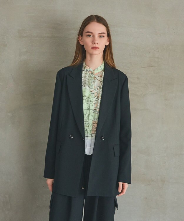 GRACE CONTINENTAL ダブルブレストライトジャケット ブラック