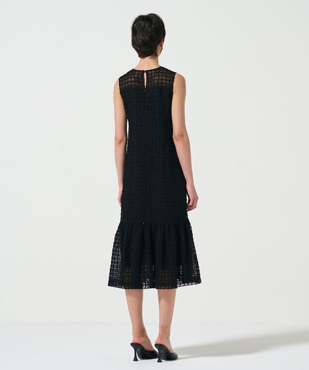 GRACE CONTINENTAL チュールチェックワンピース ブラック