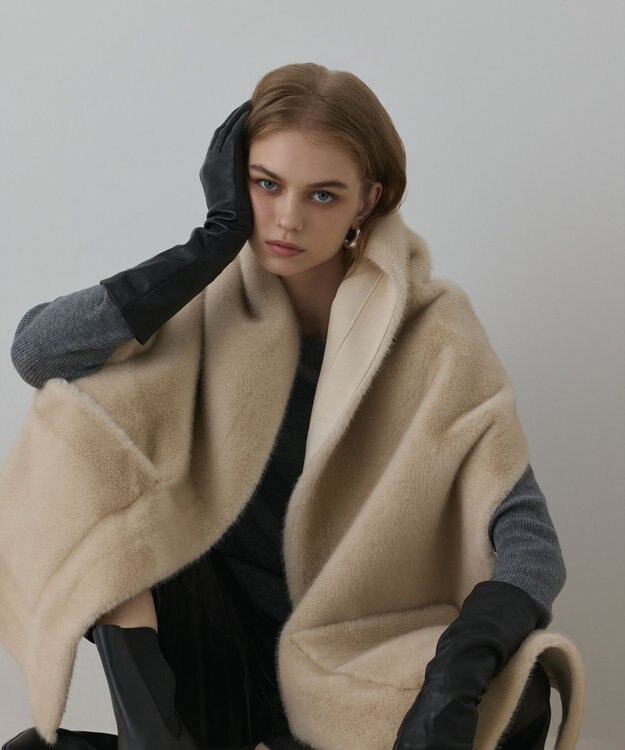 GRACE CONTINENTAL フェイクミンクストール ベージュ