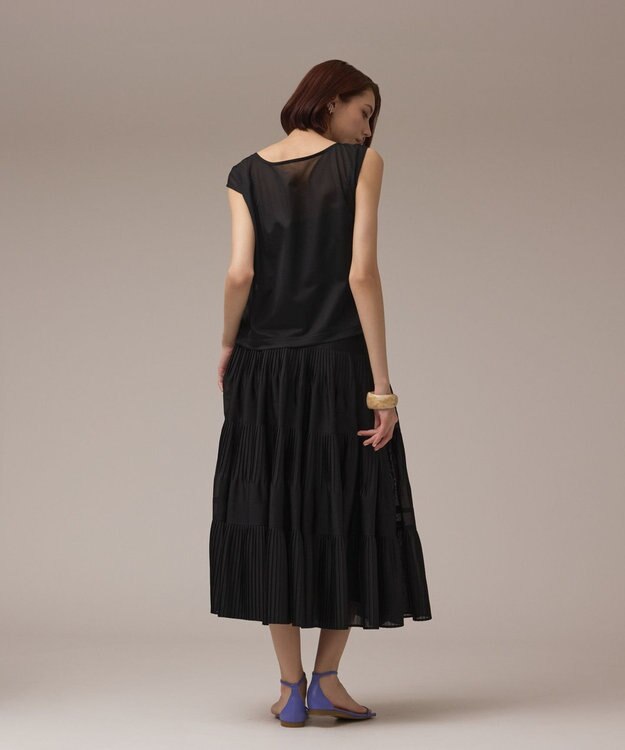 GRACE CONTINENTAL プリーツティアードスカート ブラック