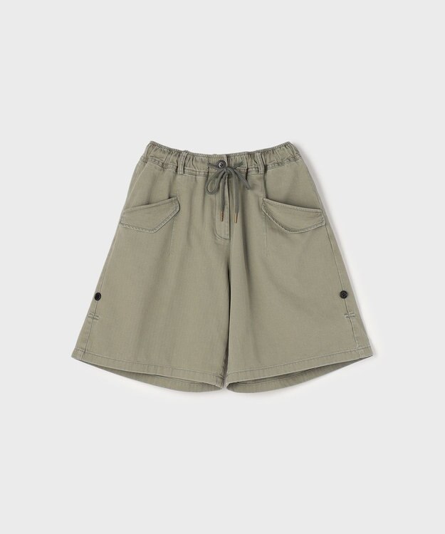 GRACE CONTINENTAL ヘリンボーンツイルハーフパンツ カーキ