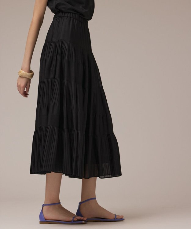 GRACE CONTINENTAL プリーツティアードスカート ブラック