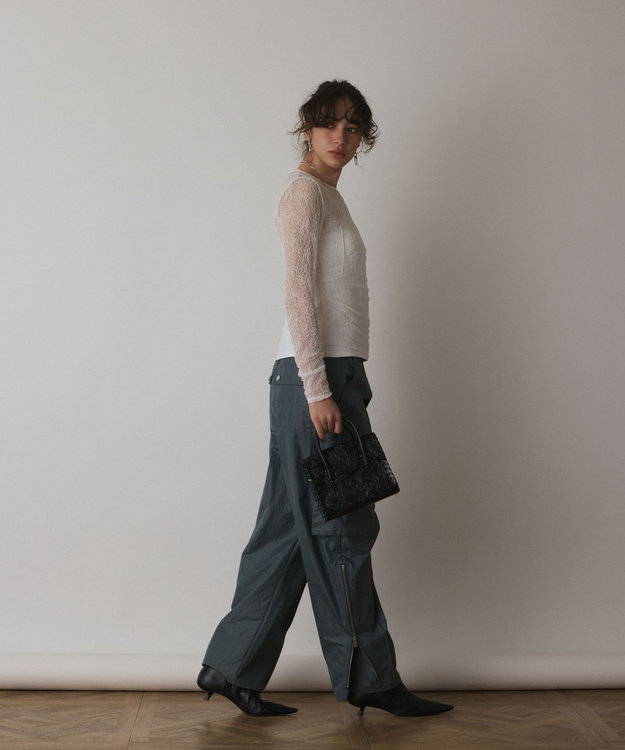 GRACE CONTINENTAL シアーレースカットトップ ホワイト