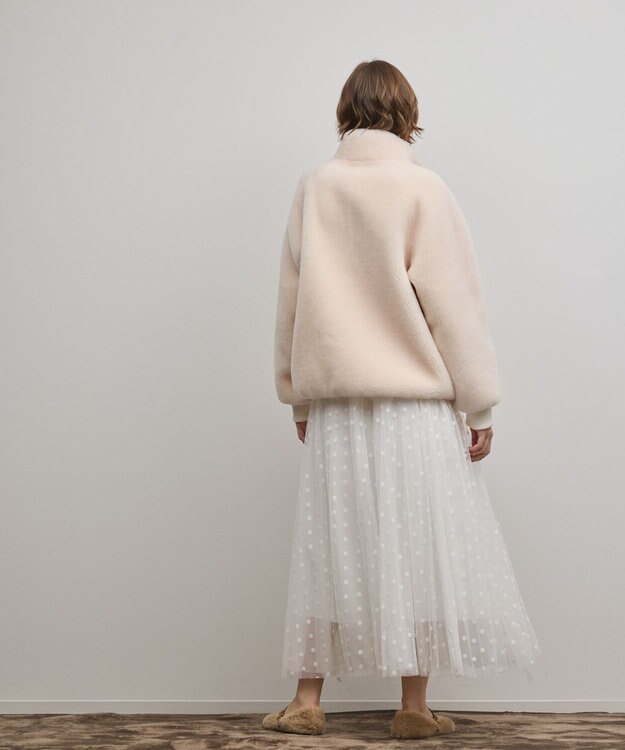 GRACE CONTINENTAL ウールボアスタンドカラージャケット キナリ