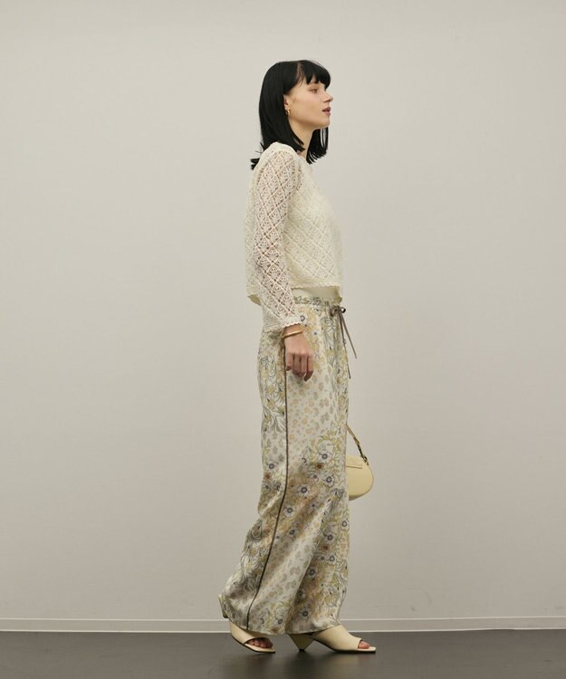 GRACE CONTINENTAL プリントイージーパンツ イエロー