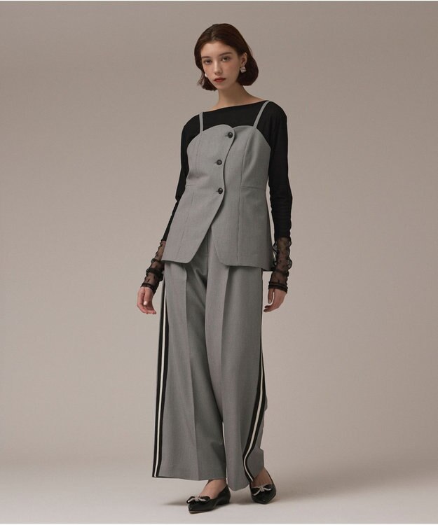 GRACE CONTINENTAL フロントウェーブキャミ グレー