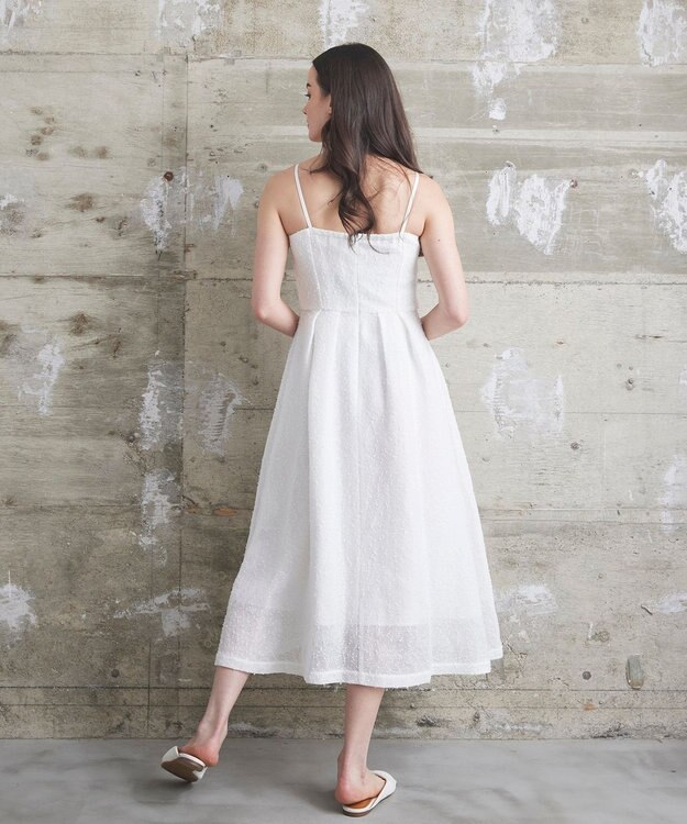 GRACE CONTINENTAL メッシュツイードキャミドレス ホワイト