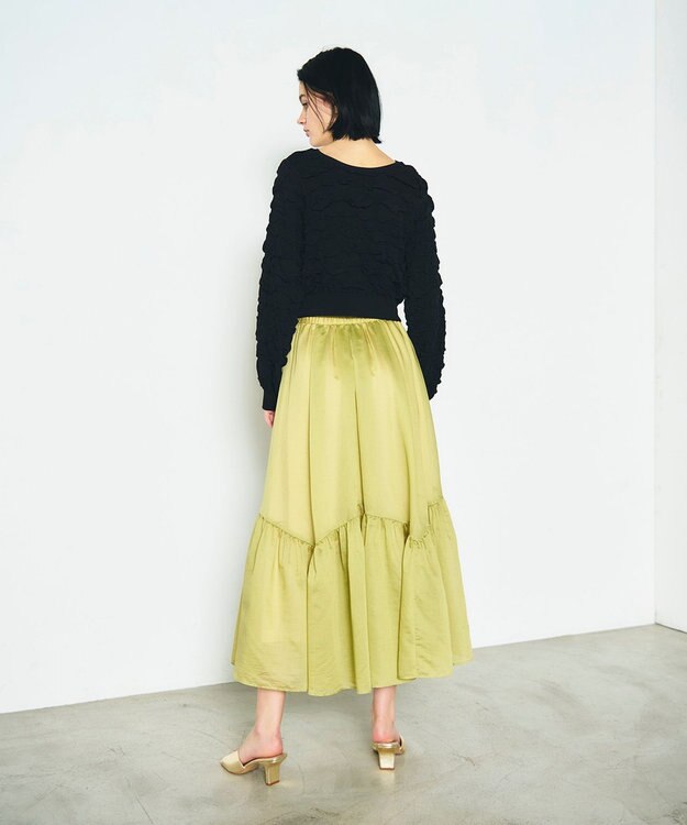 GRACE CONTINENTAL フクレジャガードニットトップ ブラック