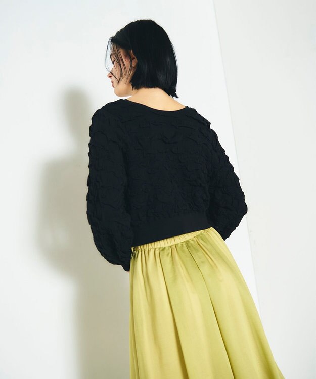 GRACE CONTINENTAL フクレジャガードニットトップ ブラック