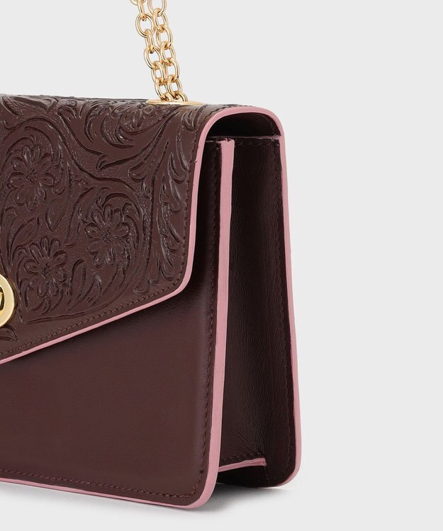 GRACE CONTINENTAL 【Valentine】LetterMiniBag ブラウン