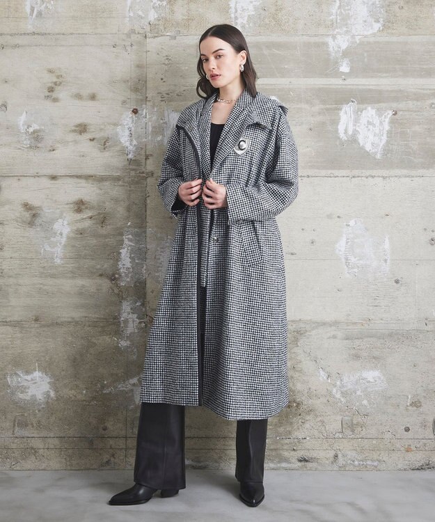 GRACE CONTINENTAL 千鳥ライトウールジレ ブラック