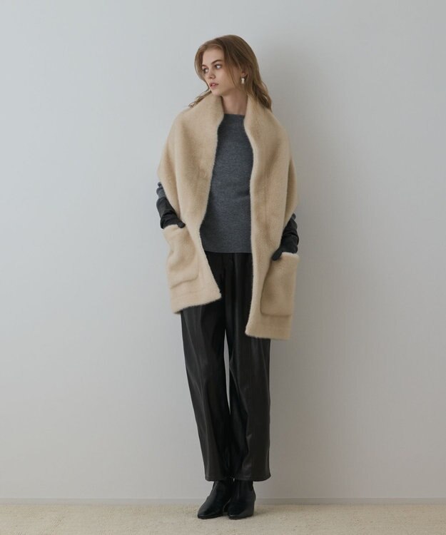 GRACE CONTINENTAL フェイクミンクストール ベージュ