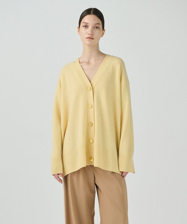 GRACE CONTINENTAL クーマラムニットカーディガン イエロー