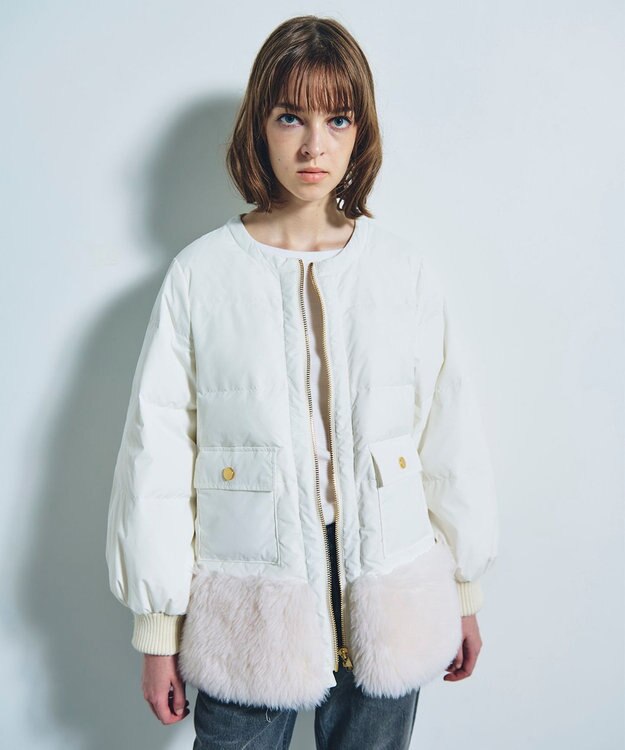 GRACE CONTINENTAL ボアコンビダウンジャケット キナリ