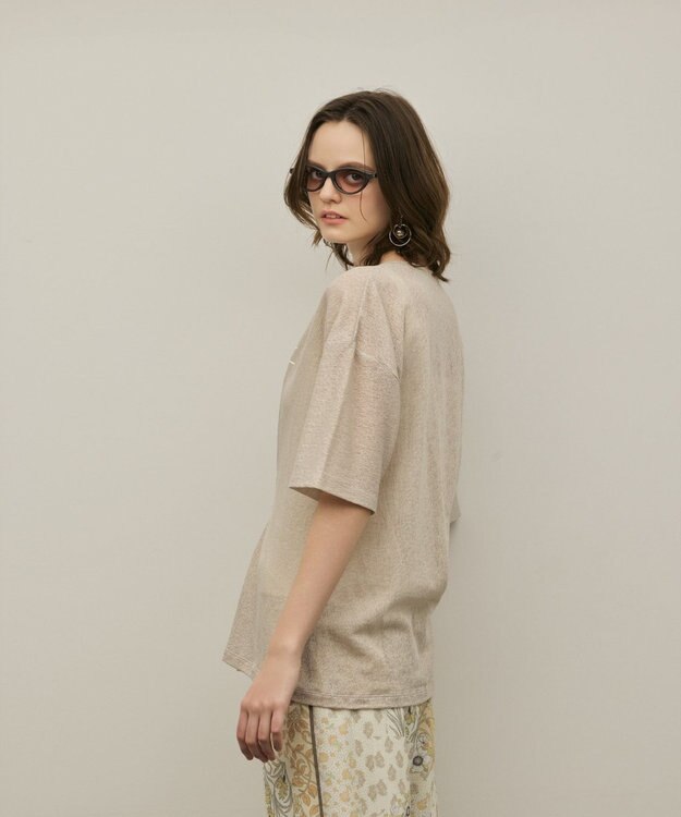 GRACE CONTINENTAL タックロゴTシャツ ベージュ