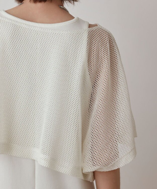 GRACE CONTINENTAL メッシュレイヤードワンピース ホワイト