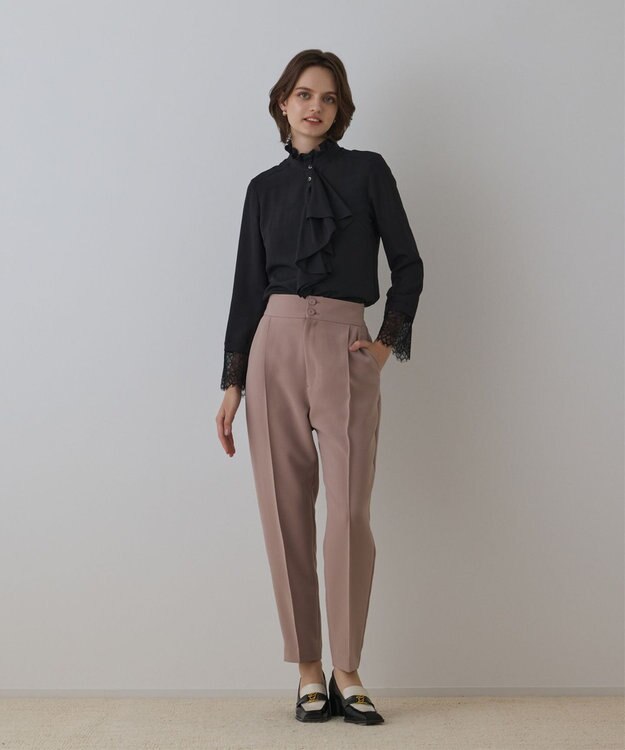 GRACE CONTINENTAL ハイウエストテーパードパンツ ピンク