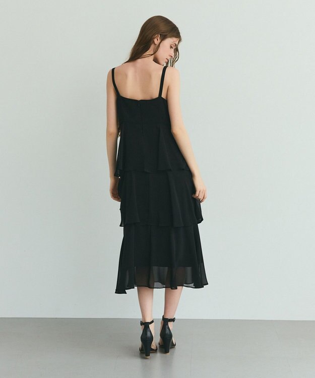 GRACE CONTINENTAL シフォンケープドレス ブラック