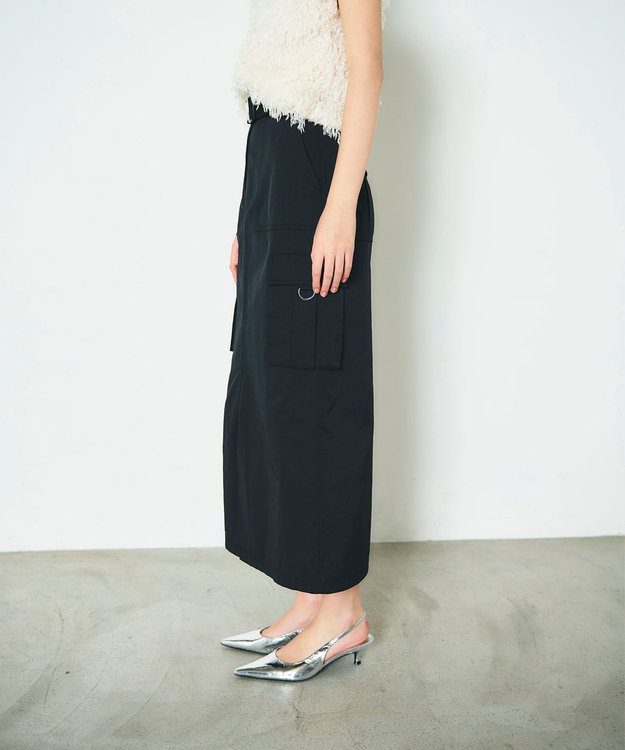 GRACE CONTINENTAL ツイルワークスカート ブラック