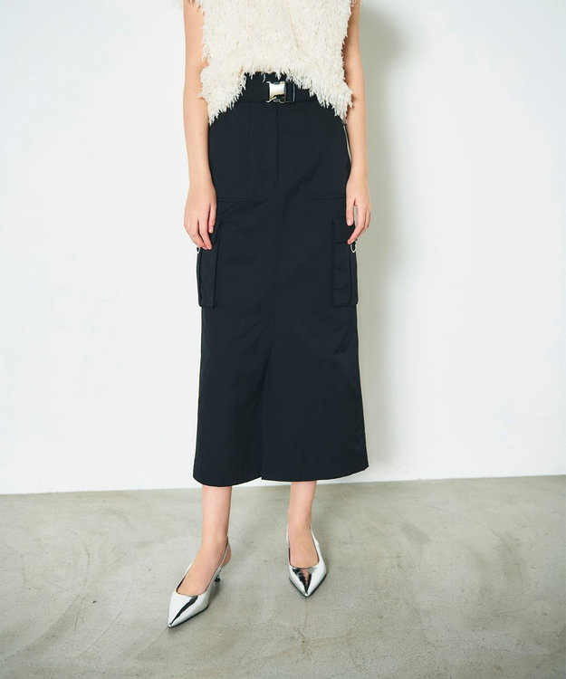 GRACE CONTINENTAL ツイルワークスカート ブラック